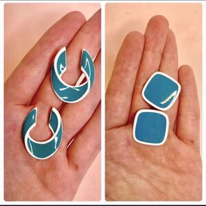 Retro Teal Earring Set‎